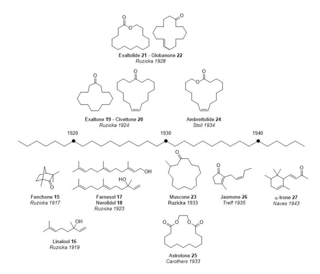 Figure 4. Timeline of the most important synthetic ingredients